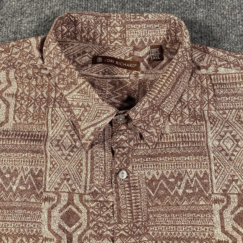 Tori Richard Cotton Lawn Geometric Abstract Artistic Print Button Shirt Mens 2XL
